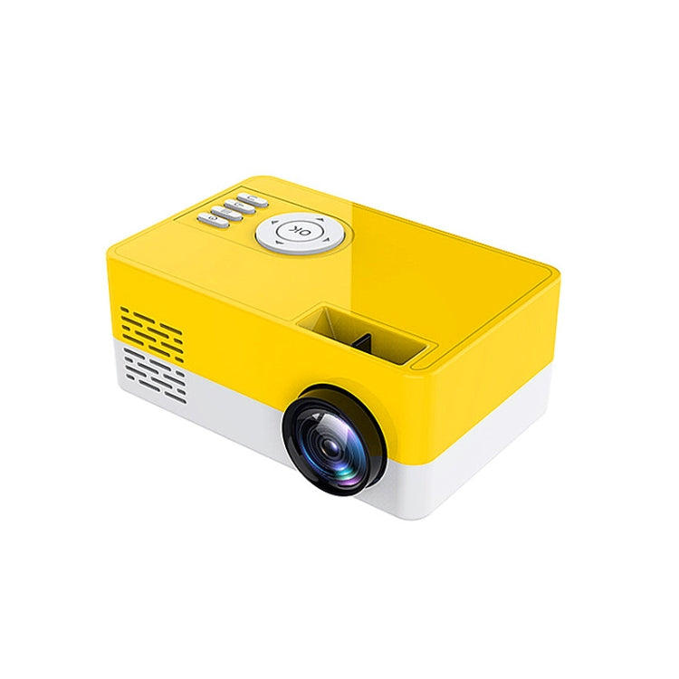S261/J16 Home Mini HD 1080P Portable LED Projector, Support TF Card / AV / U Disk, Plug Specification:US Plug(Yellow White)