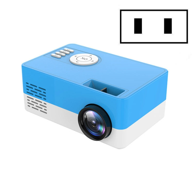 S261/J16 Home Mini HD 1080P Portable LED Projector, Support TF Card / AV / U Disk, Plug Specification:US Plug(Blue White)