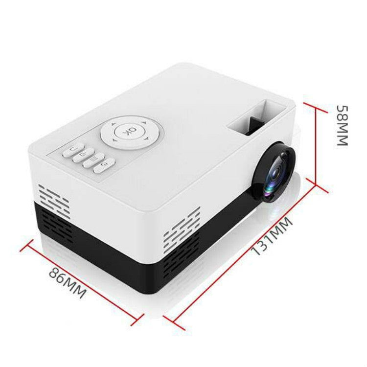 S261/J16 Home Mini HD 1080P Portable LED Projector, Support TF Card / AV / U Disk, Plug Specification:US Plug(Blue White)