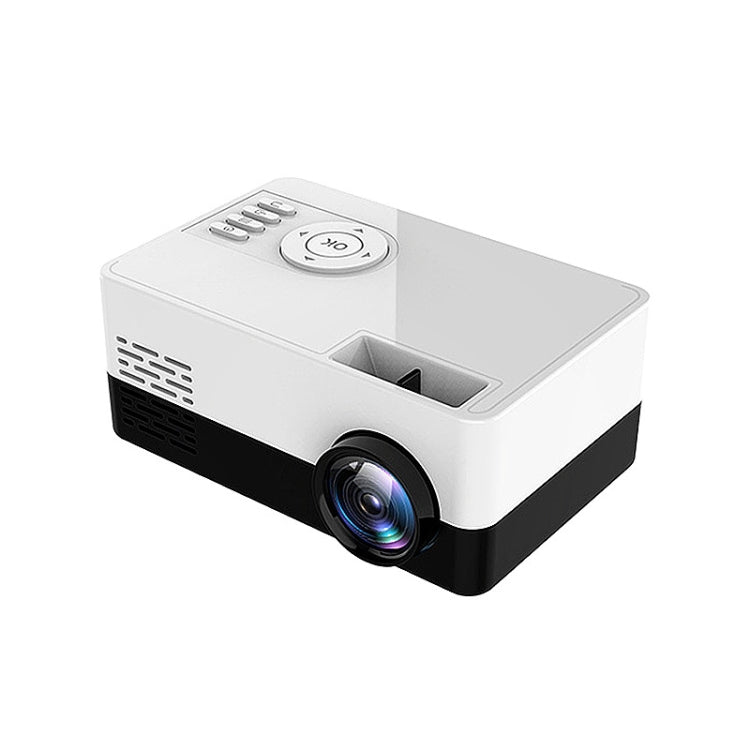 S261/J16 Home Mini HD 1080P Portable LED Projector, Support TF Card / AV / U Disk, Plug Specification:EU Plug(White Black)