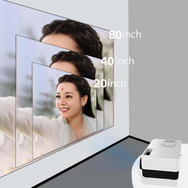 S261/J16 Home Mini HD 1080P Portable LED Projector, Support TF Card / AV / U Disk, Plug Specification:EU Plug(White Black)