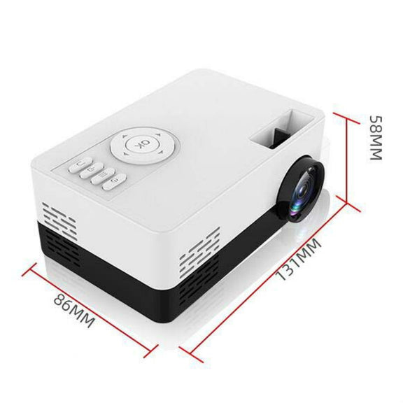 S261/J16 Home Mini HD 1080P Portable LED Projector, Support TF Card / AV / U Disk, Plug Specification:EU Plug(Pink White)