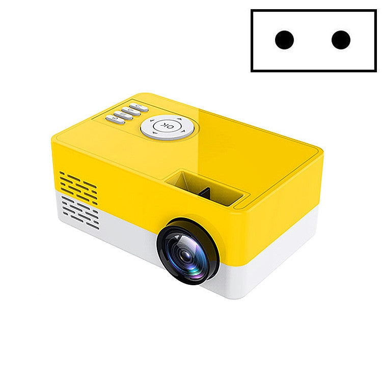 S261/J16 Home Mini HD 1080P Portable LED Projector, Support TF Card / AV / U Disk, Plug Specification:EU Plug(Yellow White)