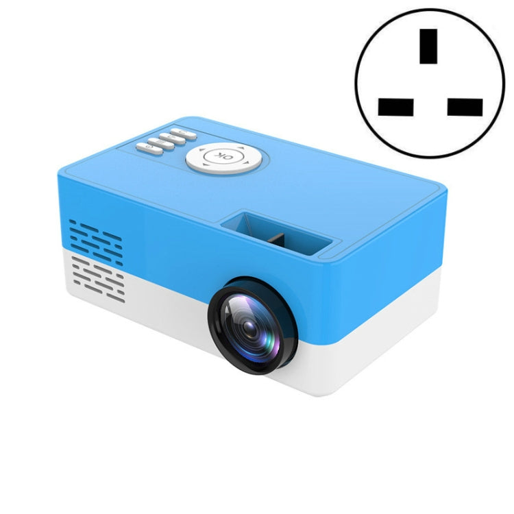 S261/J16 Home Mini HD 1080P Portable LED Projector, Support TF Card / AV / U Disk, Plug Specification:UK Plug(Blue White)