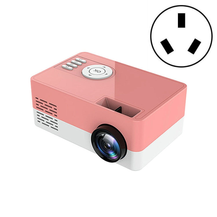 S261/J16 Home Mini HD 1080P Portable LED Projector, Support TF Card / AV / U Disk, Plug Specification:AU Plug(Pink White)