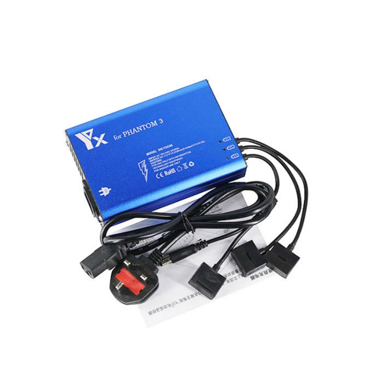 4 in 1 Parallel Power Hub Intelligent Battery Controller Charger for DJI Phantom 3 Standard SE FPV Drone, Plug Type:UK Plug