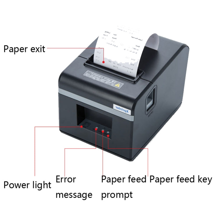 Xprinter XP-N160II Thermal Ticket Printing Machine Bluetooth Receipt Printer, Style:EU Plug(Gray)
