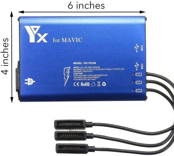 For DJI MAVIC Pro Aluminum Alloy 5 in 1 Hub Intelligent Battery Controller Charger, Plug Type:US Plug