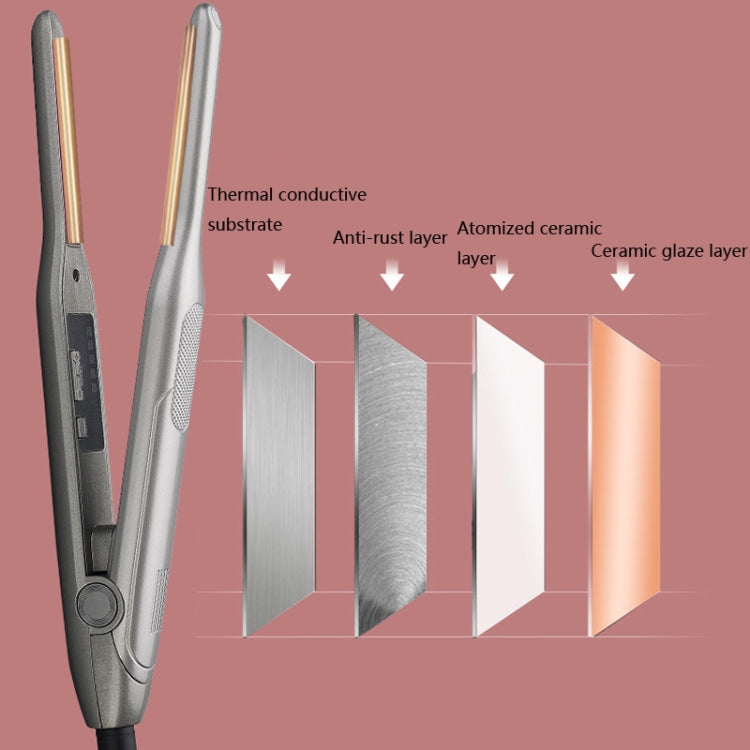 Small Wave Curling Iron For Men Beard Curling Iron 3D Ceramic Thermostat Hair Straightener(US Plug)