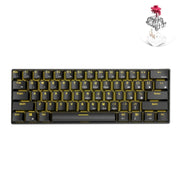 RK61 61 Keys Bluetooth / 2.4G Wireless / USB Wired Three Modes Tablet Mobile Gaming Mechanical Keyboard, Cable Length: 1.5m, Style:Red Shaft(Black)