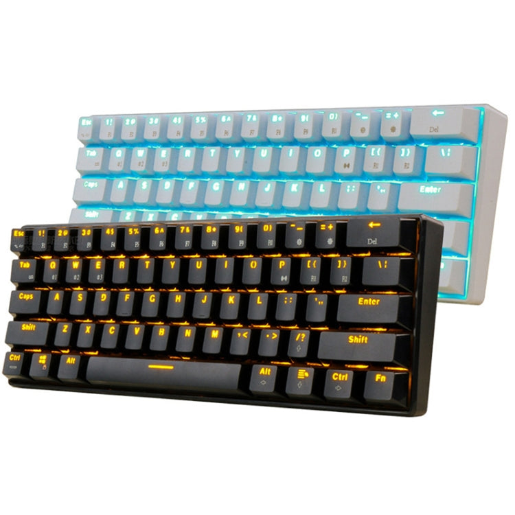 RK61 61 Keys Bluetooth / 2.4G Wireless / USB Wired Three Modes Tablet Mobile Gaming Mechanical Keyboard, Cable Length: 1.5m, Style:Tea Shaft(White)