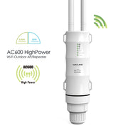 WAVLINK AC600 AP 2.4G/5G Dual Frequency Outdoor High Power Repeater, Pulg Type:US Plug