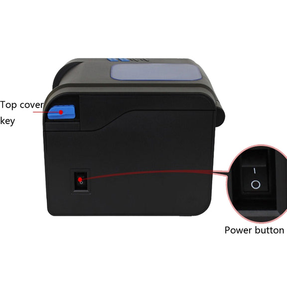 Xprinter XP-370B Barcode Printer Self-adhesive QR Code Printer Label Clothing Tag Thermal Ticket Machine(US Plug)