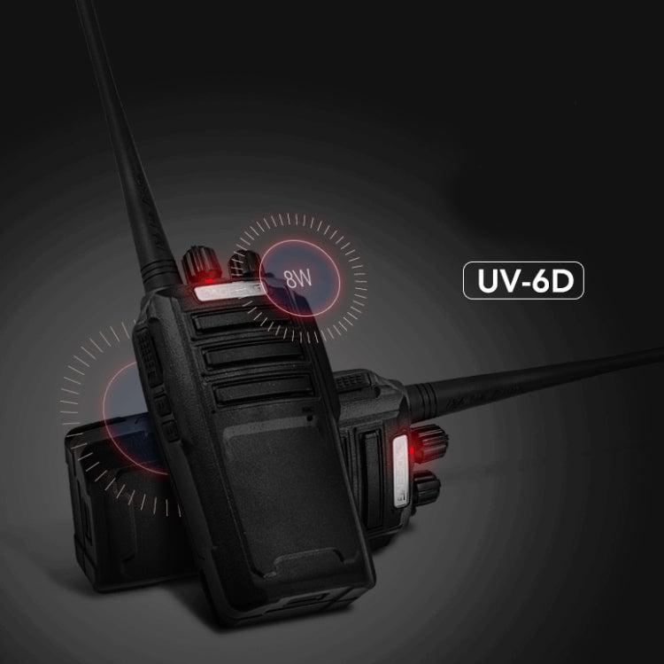 Baofeng BF-UV6D Civil Hotel Outdoor Construction Site Mobile High-power Walkie-talkie, Plug Specifications:US Plug