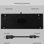 LEAVEN K550 87 Keys Green Shaft Gaming Athletic Office Notebook Punk Mechanical Keyboard, Cable Length: 1.8m(Black)