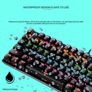 LEAVEN K550 87 Keys Green Shaft Gaming Athletic Office Notebook Punk Mechanical Keyboard, Cable Length: 1.8m(White)