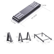 Metal Laptop Stand Computer Cooling Folding Mini Flat Raised Bracket(Gray)
