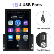 9.7 inch Vertical Screen HD 2.5D Glass Car MP5 Player Android Navigation All-in-one Machine, Specification:Standard+4 Lights Camera