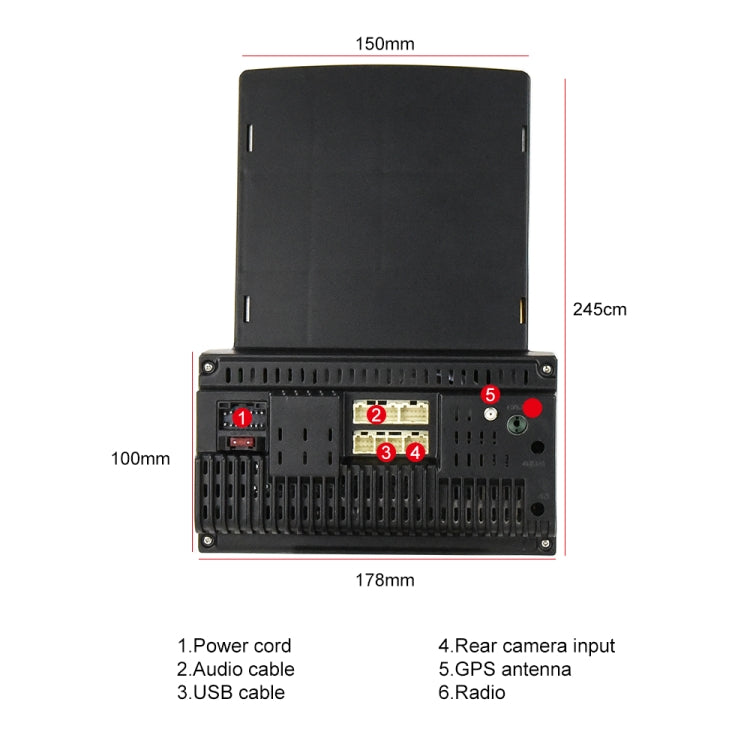 9.7 inch Vertical Screen HD 2.5D Glass Car MP5 Player Android Navigation All-in-one Machine, Specification:Standard+8 Lights Camera