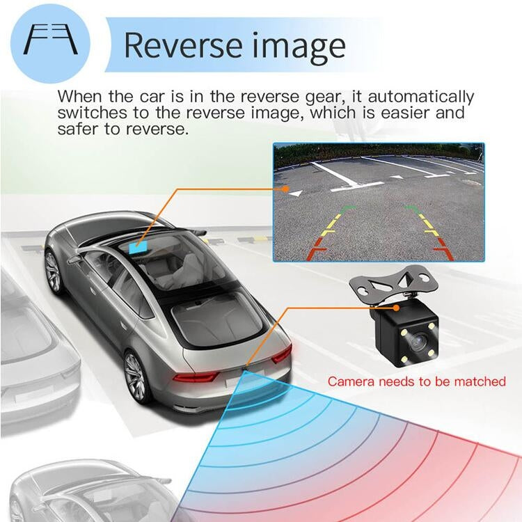 Universal Machine Android Smart Navigation Car Navigation DVD Reversing Video Integrated Machine, Size:9inch 2+16G, Specification:Standard+8 Lights Camera