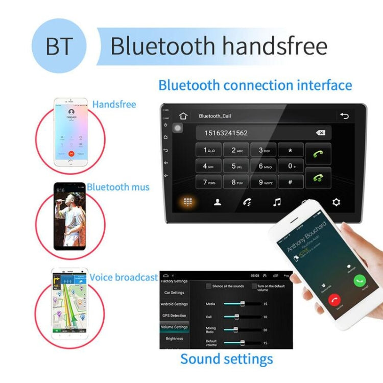 Universal Machine Android Smart Navigation Car Navigation DVD Reversing Video Integrated Machine, Size:10inch 1+16G, Specification:Standard+8 Lights Camera