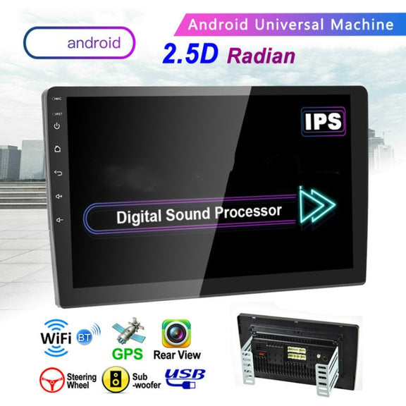 Universal Machine Android Smart Navigation Car Navigation DVD Reversing Video Integrated Machine, Size:10inch 1+16G, Specification:Standard+12 Lights Camera