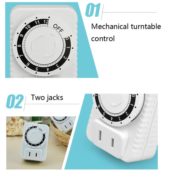2 PCS ChangXin Electric Vehicle Timer Charger Mechanical Timer Socket Countdown Off Timer Socket(CX-05 110V)
