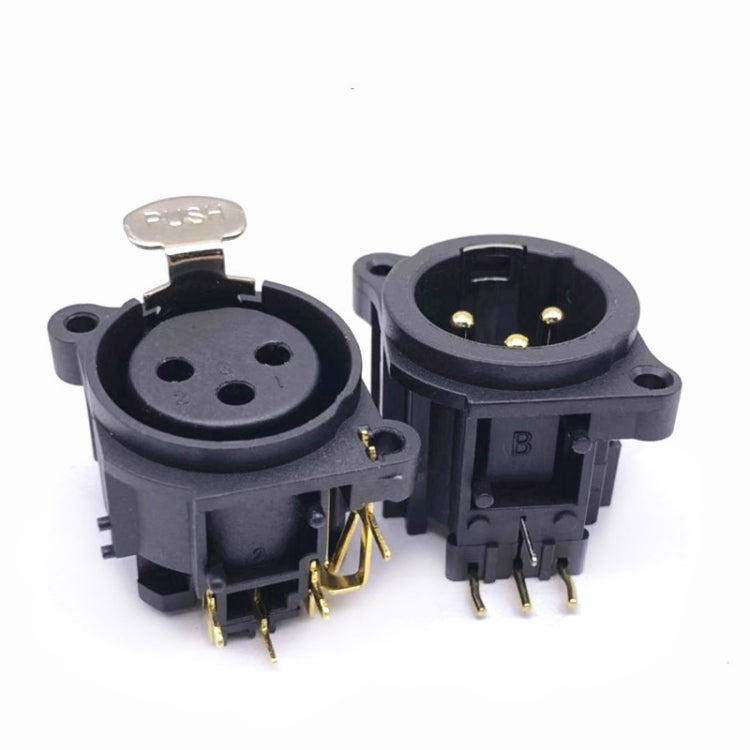 20 PCS Three-core XLR Socket Balanced Audio Card Dragon Socket Male and Female Socket(Male Socket)