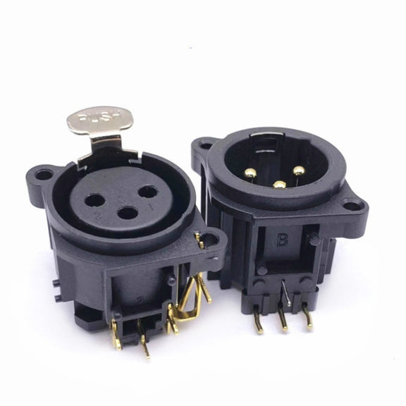 20 PCS Three-core XLR Socket Balanced Audio Card Dragon Socket Male and Female Socket(Male Socket)