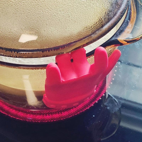 2 PCS Kitchen Silicone Pot Lid Raising Gadget Finger Shaped Pot Lid Spill-proof Raising Spoon Rack