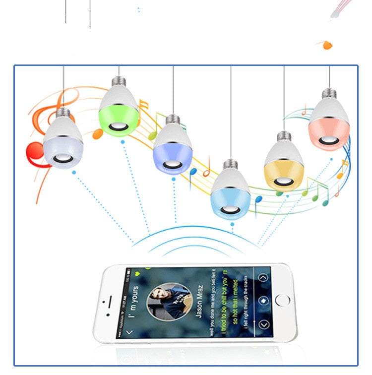 E27 LED Music Bulb Smart Colorful Remote Control Wake Up Light, Color temperature: APP+Remote Control