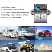 50A Auto Circuit Breaker Car Audio Fuse Holder Power Insurance Automatic Switch(Blue)