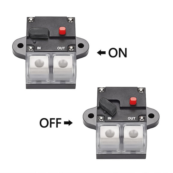 80A Auto Circuit Breaker Car Audio Fuse Holder Power Insurance Automatic Switch(Black)