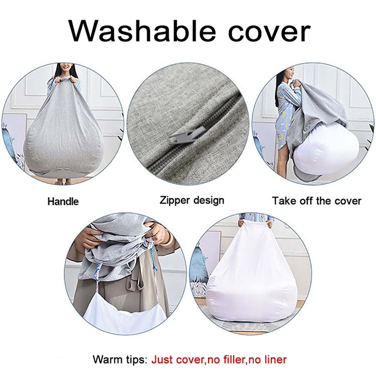 Lazy Sofa Bean Bag Chair Fabric Cover, Size: 70x80cm(Dark Gray)
