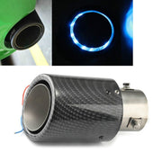 Car Modification Carbon Fiber Luminous Tail Throat LED Lights Modified Car Exhaust Pipe Spitfire Tail Throat, Style:Curling(Blue)