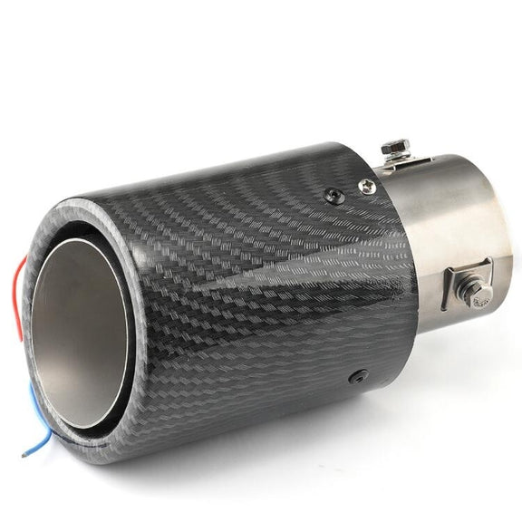 Car Modification Carbon Fiber Luminous Tail Throat LED Lights Modified Car Exhaust Pipe Spitfire Tail Throat, Style:Curling(Blue)