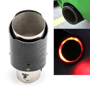 Car Modification Carbon Fiber Luminous Tail Throat LED Lights Modified Car Exhaust Pipe Spitfire Tail Throat, Style:Side(Red)