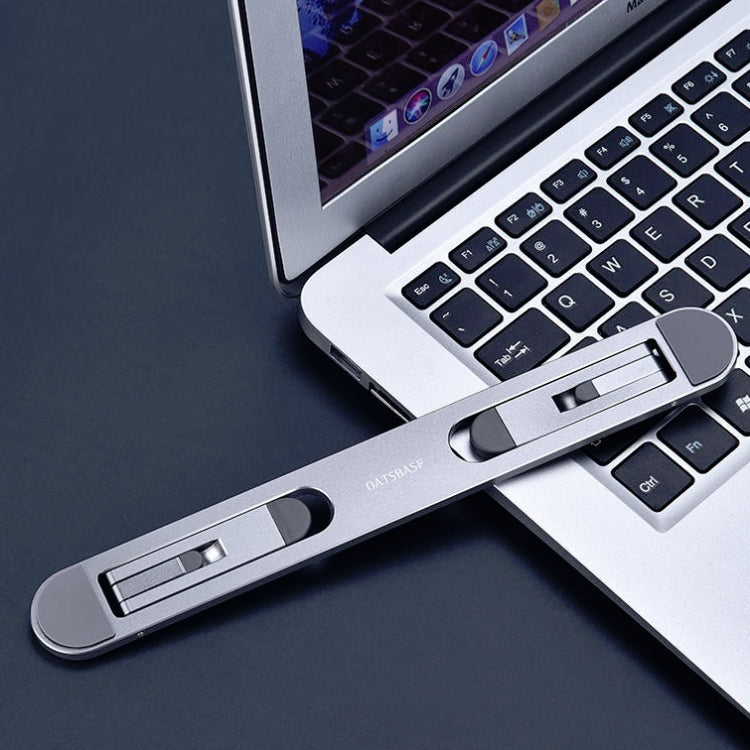 Oatsbasf Portable Storage Foldable Notebook Computer Bracket Heightening Fan Heater(Silver)