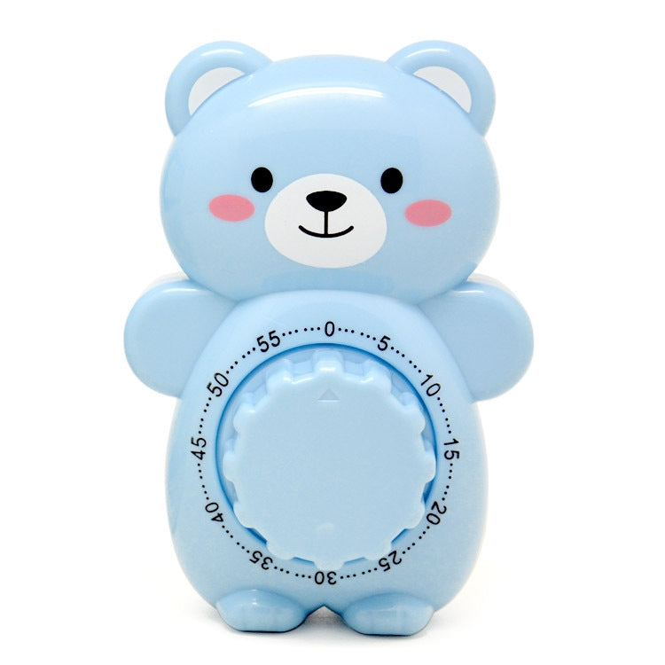 Cartoon Bear Timer Kitchen Gadget Mechanical Timer(Blue)