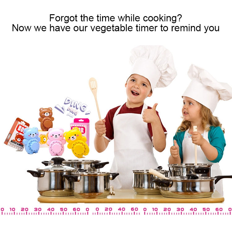 Cartoon Bear Timer Kitchen Gadget Mechanical Timer(Blue)