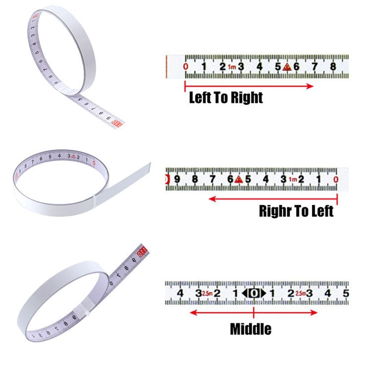 1m Sticky Scale Steel Ruler with Glue Scale Tape Measure Self-adhesive Ruler, Specification:Middle Point