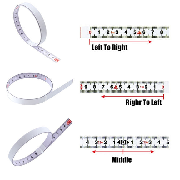 1m Sticky Scale Steel Ruler with Glue Scale Tape Measure Self-adhesive Ruler, Specification:Middle Point