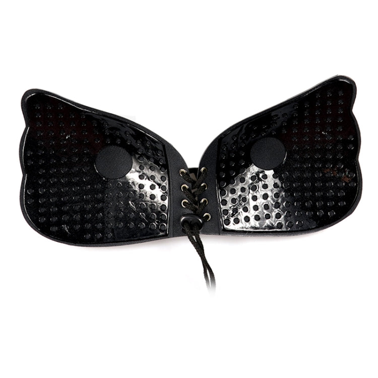 Women Self-Adhesive Strapless Bandage Blackless Solid Bra Silicone Underwear Invisible Bra, Size:XL(T Black)