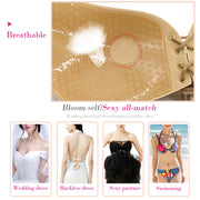 Women Self-Adhesive Strapless Bandage Blackless Solid Bra Silicone Underwear Invisible Bra, Size:XL(T Black)