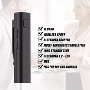 Bluetooth Receiver Smart Headphone Voice Translator 26 Multi-language Travel Business TF Card Voice Text Interpreter Earphone(White)