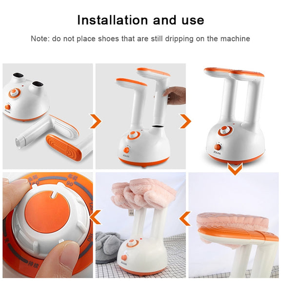 Retractable Shoe Dryer 220V Electric Dryer for Shoe Boot Glove to Deodorant Sterilization(White)