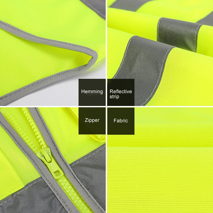 Multi-pockets Safety Vest Reflective Workwear Clothing, Size:M-Chest 112cm(Black)