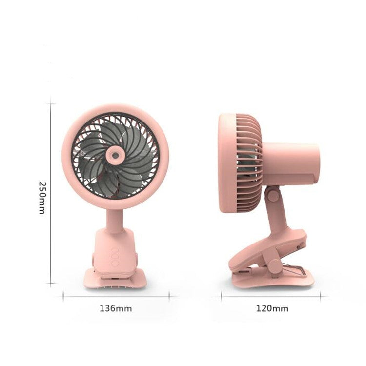 Desktop Office Small Fan USB Charging Clip Fan(White)