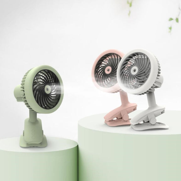 Desktop Office Small Fan USB Charging Clip Fan(White)