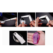 2PCS Stainless Steel Folding Fork Spoon Integrated Dual-use Picnic Portable Tableware, Random Color Delivery(Spoon)